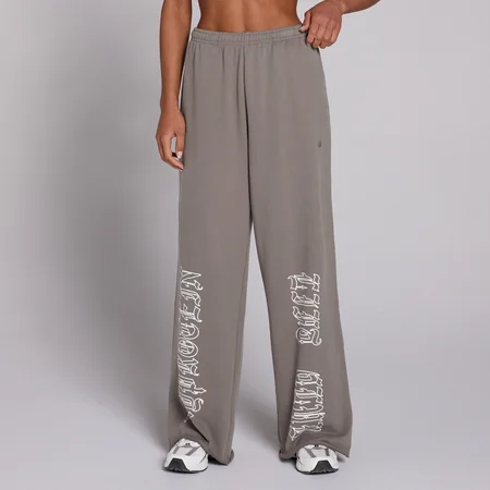 Calças de Fato de Treino Femininas MP Lift Graphic Lifestyle Perna Reta - Trufa Escuro