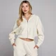 Sweatshirt Feminina com Capuz e Fecho MP Waffle - Marfim