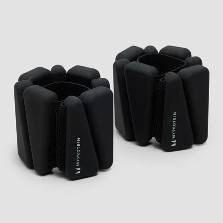 Pesos de Tornozelo/Pulso de Silicone Myprotein com Saco (2lbs) - Preto