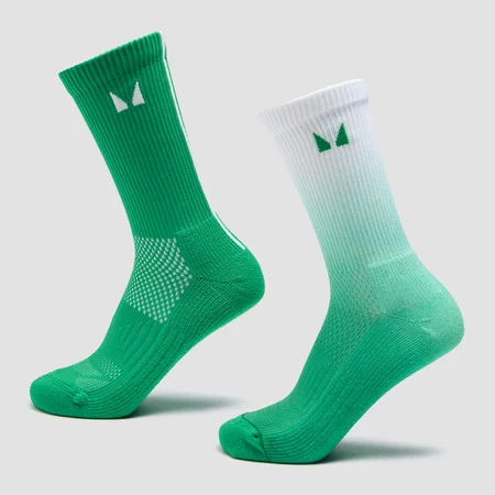 Meias de corrida MP (pack de 2) - Verde Zesty Ombré / Riscas Verde Lima Claro