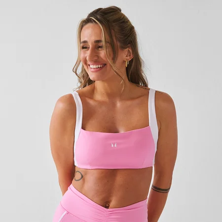 Sutiã Desportivo Feminino MP X Tatiana Contraste Costas Torcidas - Rosa Chiclete