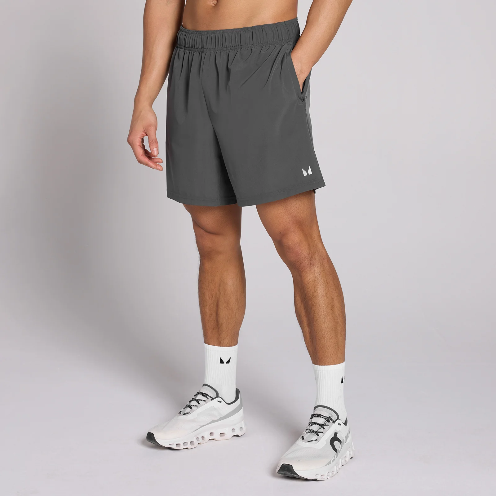 Calções de Treino Tecidos 7" Masculinos MP - Cinzento Escuro - M Imagem 1