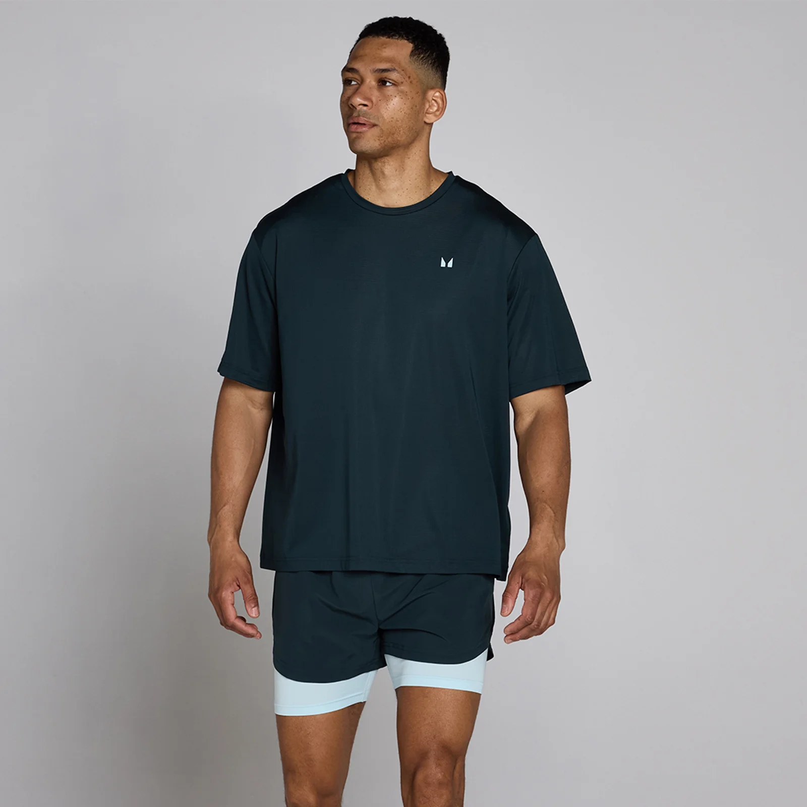 T-Shirt Mesh Oversize Hybrid MP Homem - Azul Desbotado - M Imagem 1