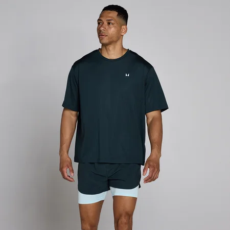 T-Shirt Mesh Oversize Hybrid MP Homem - Azul Desbotado