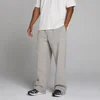 Calças de Fato de Treino Oversized de Perna Reta - Cinzento Giz