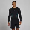 Top Lift Muscle Fit Sem Costuras Manga Comprida - Preto Desbotado/Azul Power