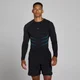Top Lift Muscle Fit Sem Costuras Manga Comprida - Preto Desbotado/Azul Power