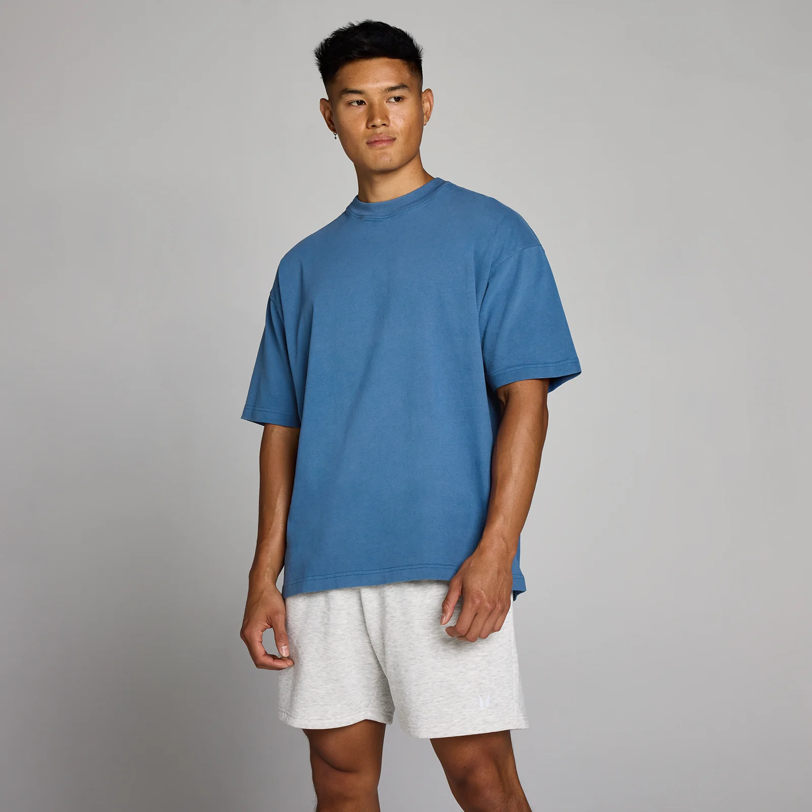 T-shirt Lavada Oversized em Algodão MP Homem - Azul Track - XS Imagem 1