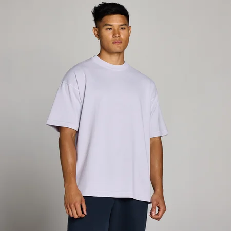 T-shirt Lavada Oversized em Algodão MP Homem - Cinzento Lilás
