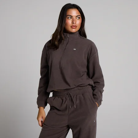 Fleece MP Gola Alta com Fecho 1/4 Mulher - Cacau