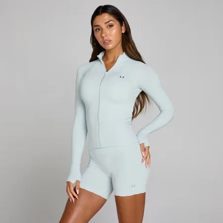 Casaco Tempo Ultra Seamless Full Zip MP Mulher - Azul Aura