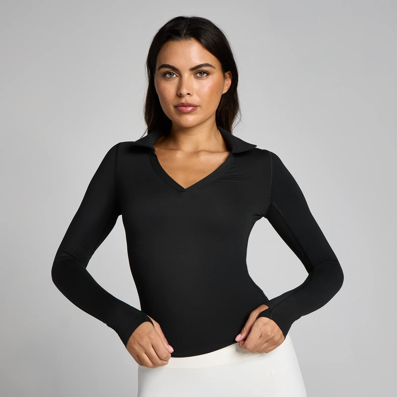 MP Mulher Tempo Long Sleeve Collared Top - Preto - M Imagem 1