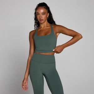 Camisola de Alças MP Women's Tempo com Costas Entrelaçadas - Verde Nublado - Size XS
