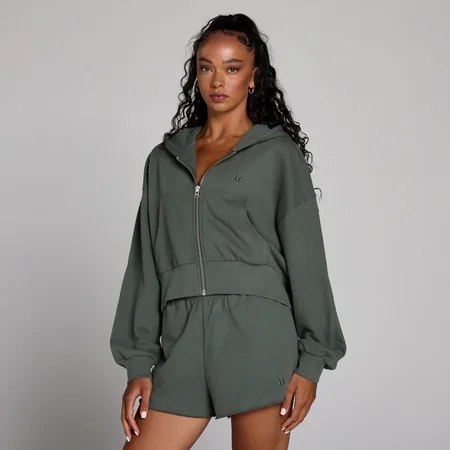 Camisola com Capuz e Fecho MP Lifestyle Feminina - Verde Nublado