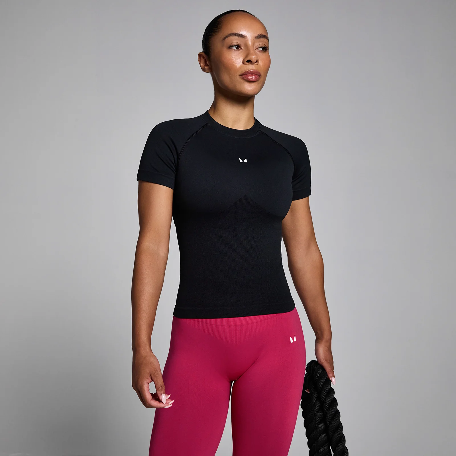 T-shirt Sem Costuras Ajustada ao Corpo Lift MP Mulher - Preto - XL Imagem 1