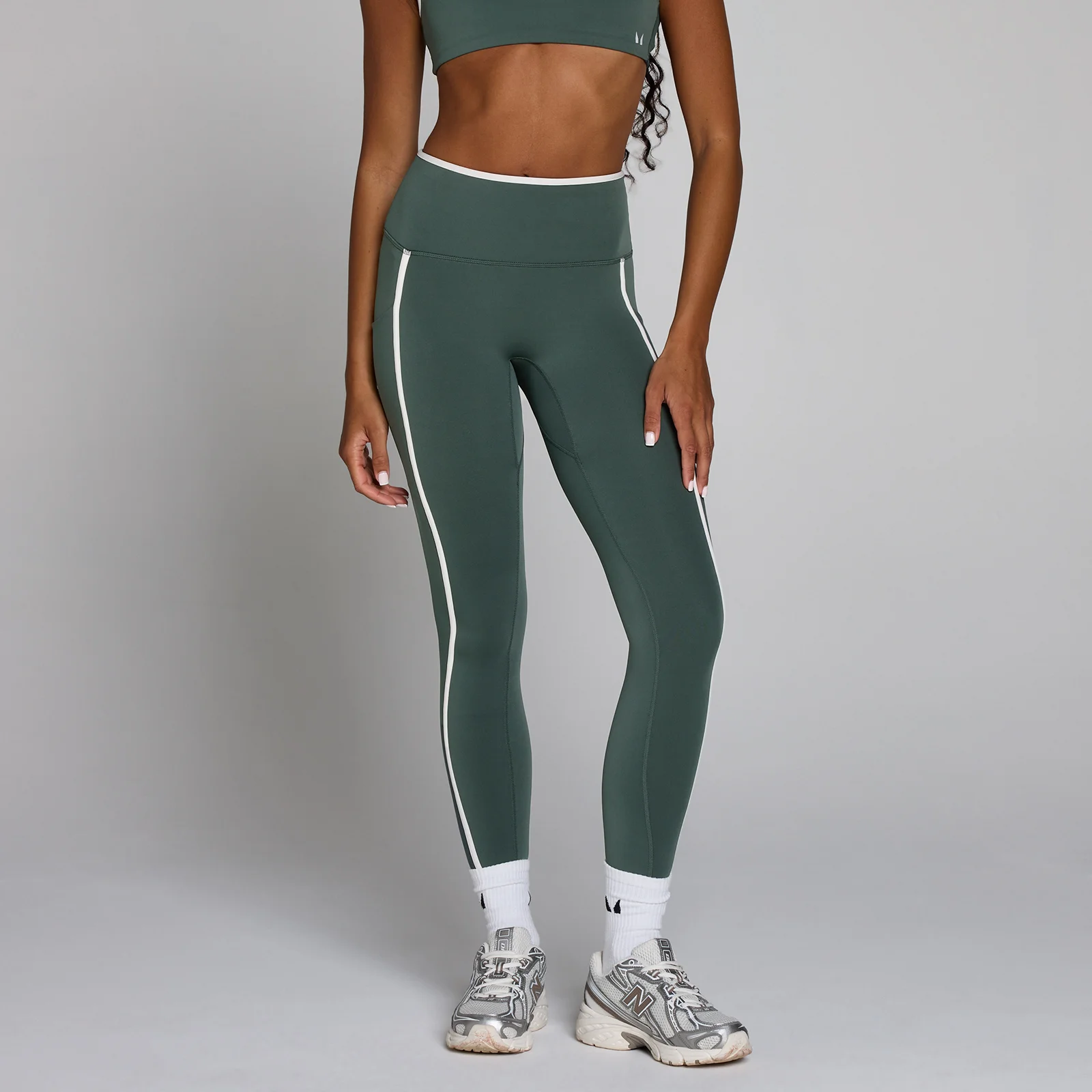Leggings de Treino Velocity Contrast para Mulher MP - Verde Nublado - M Imagem 1