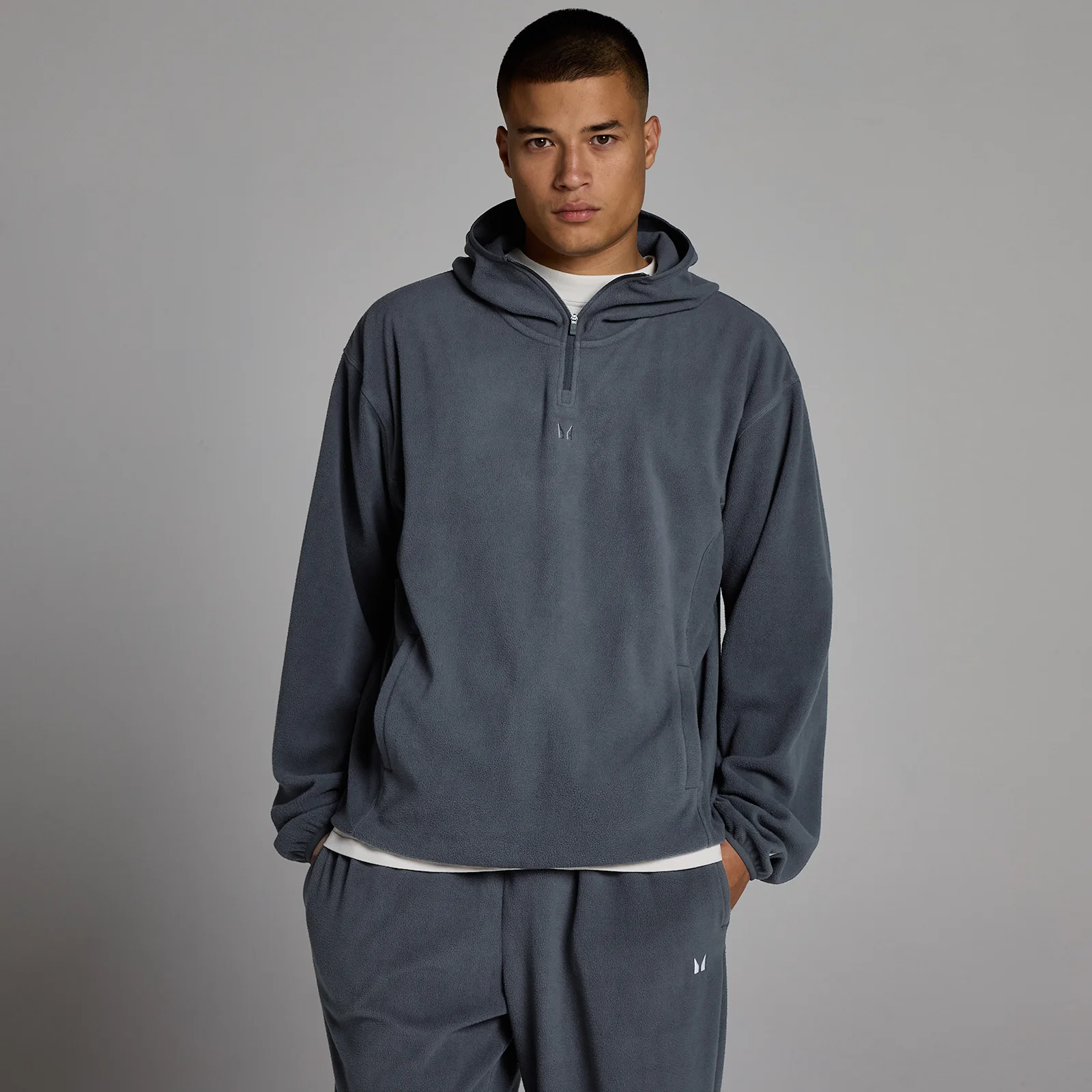 Camisola com Capuz MP Fleece 1/4 Fecho Homem - Granito - M Imagem 1