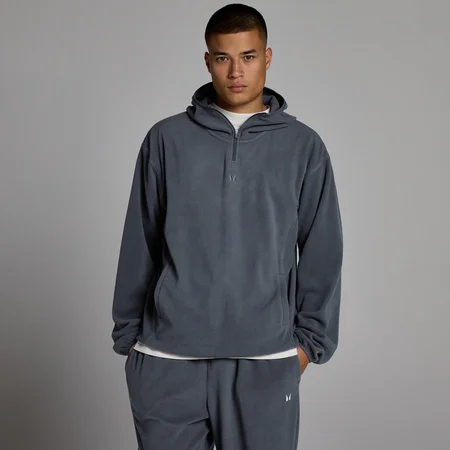 Camisola com Capuz MP Fleece 1/4 Fecho Homem - Granito