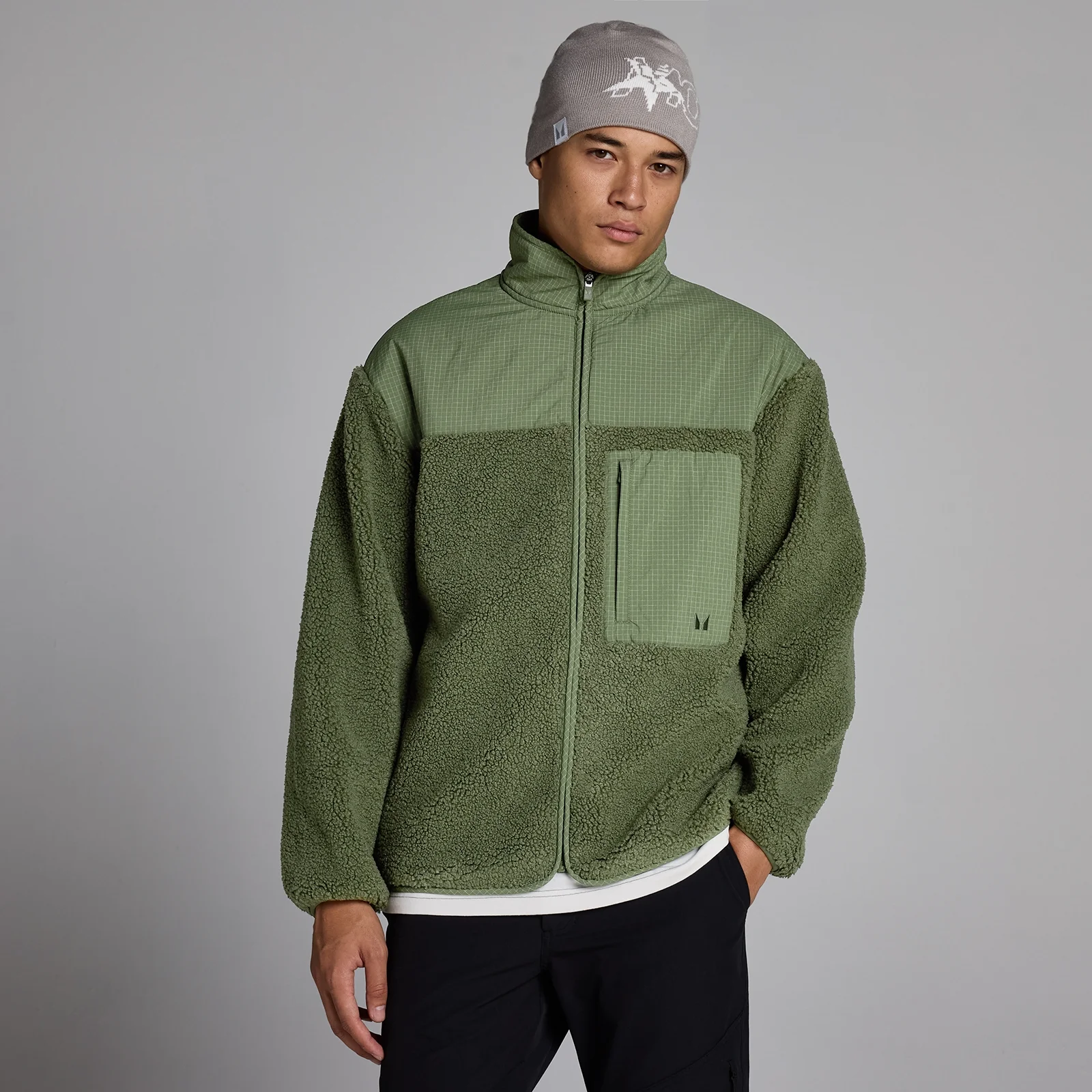 Fleece Borg MP Homem - Azeitona Desbotado - XS Imagem 1