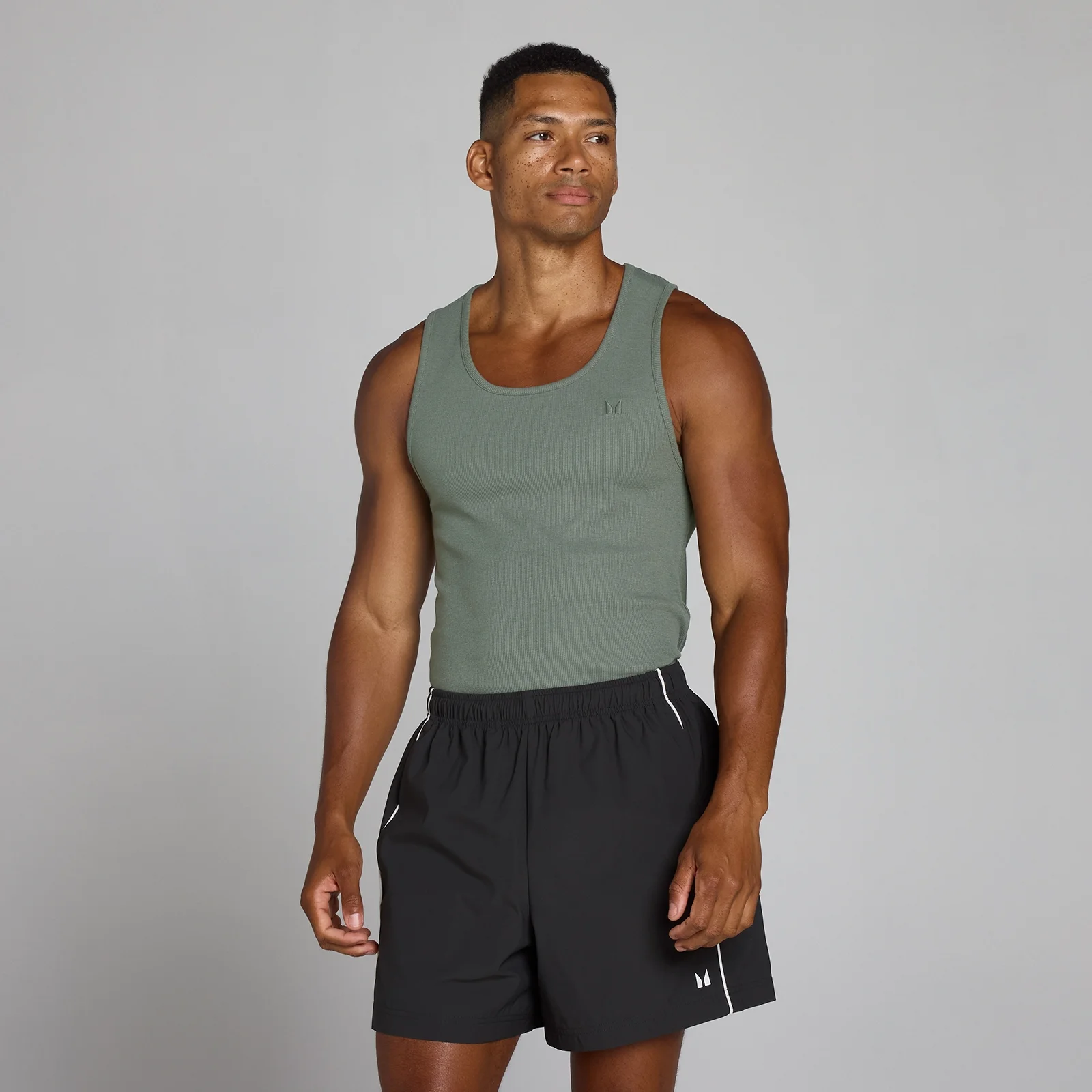 Camisola de Alças Canelada Muscle Fit MP Lift Homem - Gunmetal - L Imagem 1