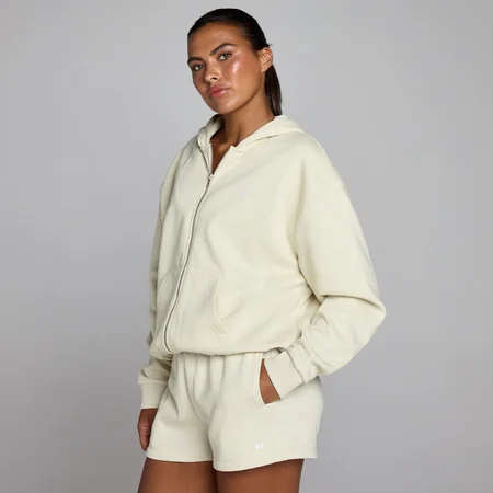 Sweatshirt com Capuz e Fecho MP Basics para Mulher - Poeira do Deserto