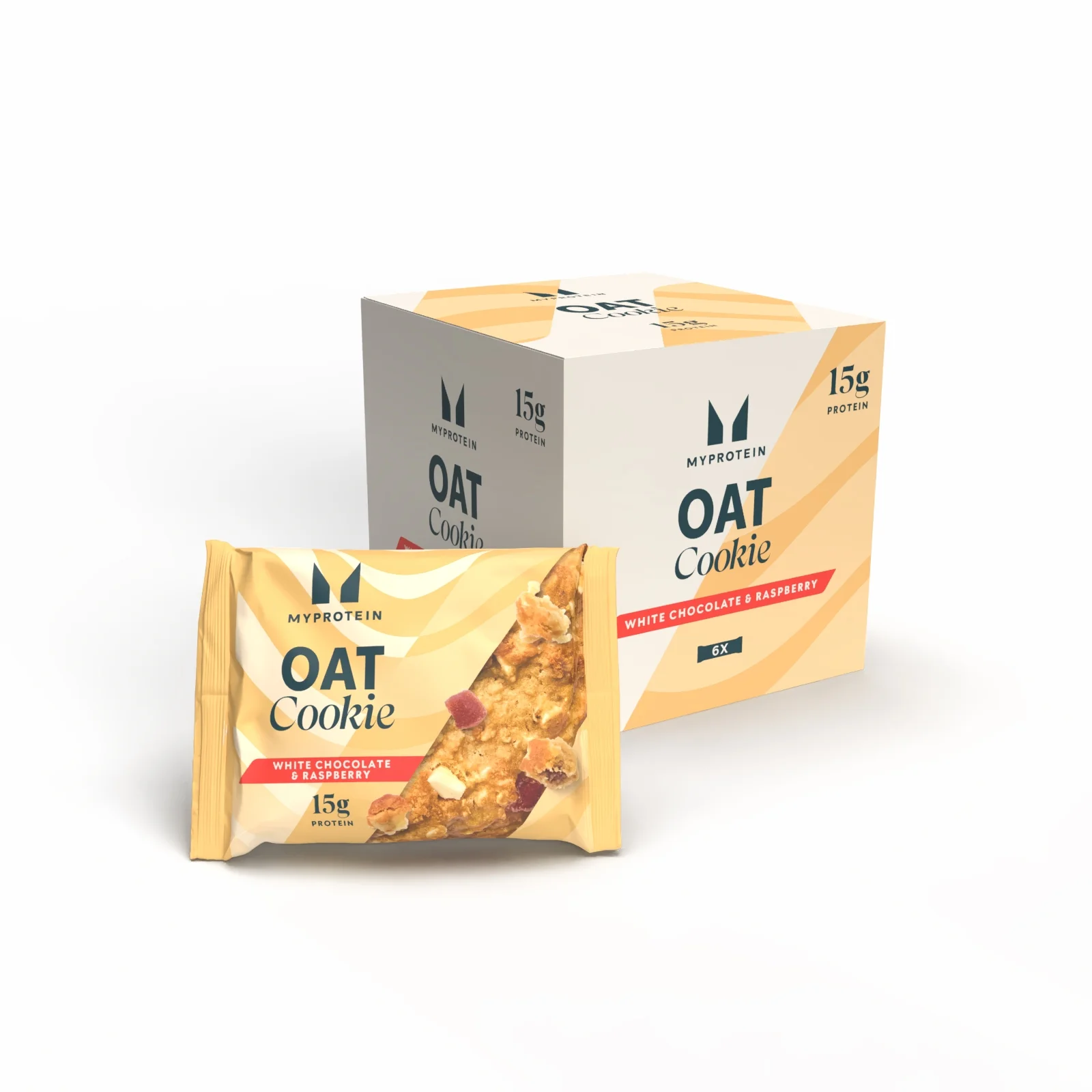 Baked Cookie Proteico - 6 x 65g - White Chocolate and Raspberry (Oat) Imagem 1