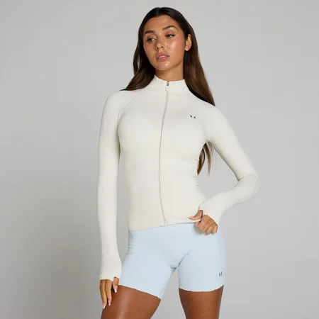 Casaco Sem Costuras com Fecho Completo Tempo Ultra MP Mulher - Névoa/Prateado