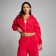MP Mulher Basic Zip Through Cropped Camisola com Capuz - Chilli