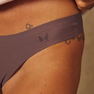 Pack de 3 Cuecas Tanga de Cintura Média Sem VPL X Tatiana para Mulher MP - Mocha/Cinzento Quente/Pérola - L Imagem 7