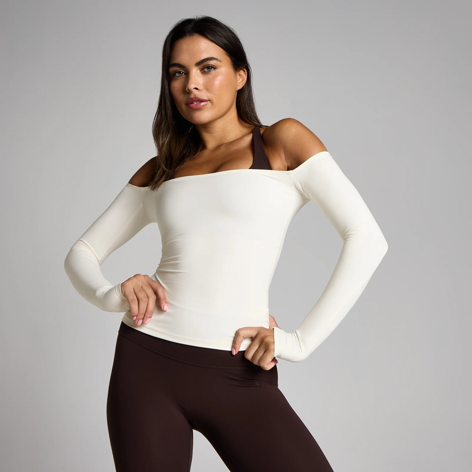 MP Mulher Tempo Off The Shoulder LS Top - Baunilha - XS Imagem 1