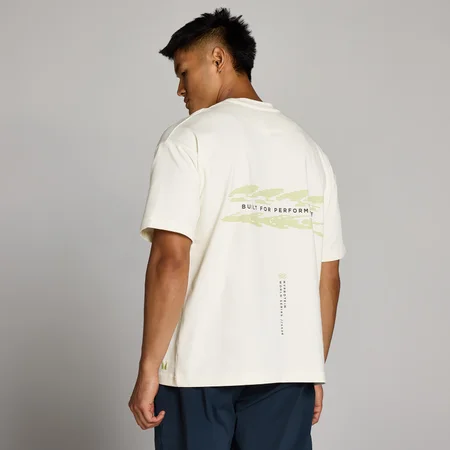 T-Shirt Gráfica MP Hybrid Built For Performance para Homem - Branco Vintage