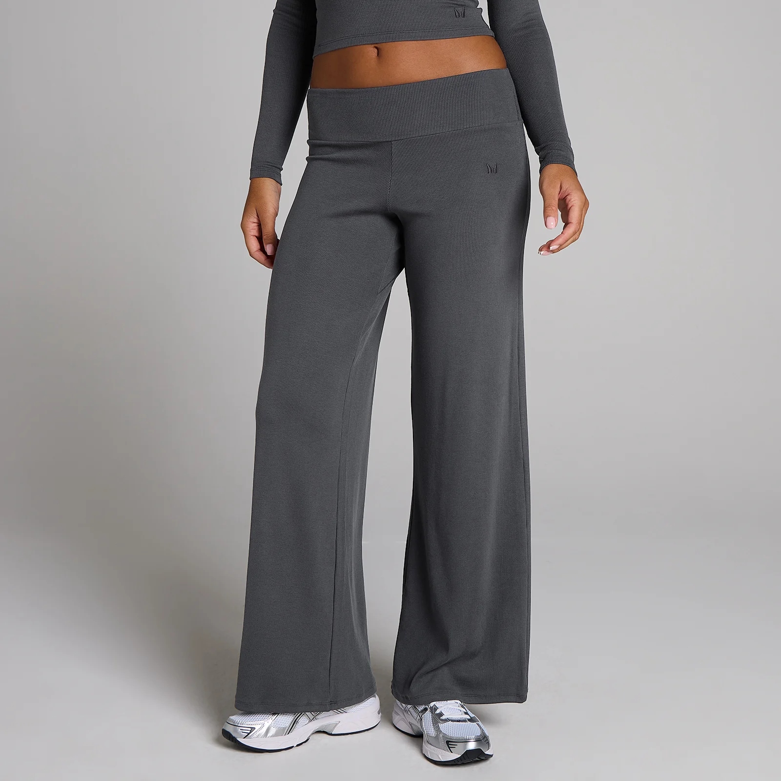 Leggings de Perna Larga Caneladas MP para Mulher - Cinzento Robusto - S Imagem 1