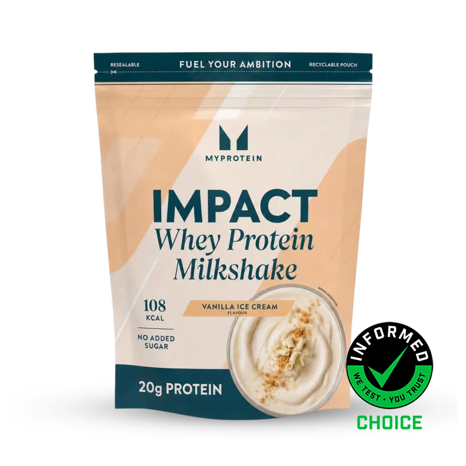 Impact Whey Protein Milkshake - 870G - 30servings - Gelado de Baunilha Imagem 1