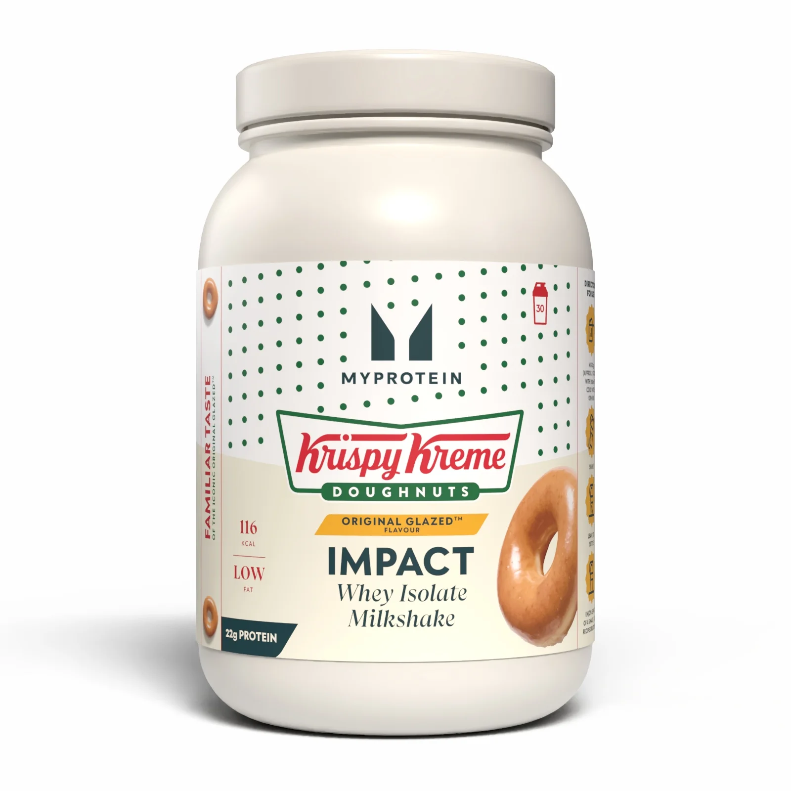 Impact Whey Isolate Milkshake – Krispy Kreme® - 960g - 30servings - Original Glazed™ doughnut Imagem 1