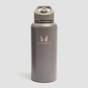 Garrafa de Metal Reciclado Myprotein com Palhinha Flip 1L - Trufa Escuro - Colour Dark Truffle