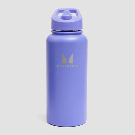 Garrafa de Metal Reciclado Myprotein com Palhinha Flip 1L - Índigo Vibrante