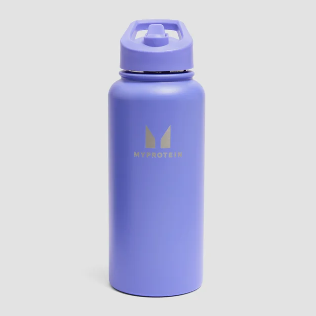 Garrafa de Metal Reciclado Myprotein com Palhinha Flip 1L - Índigo Vibrante