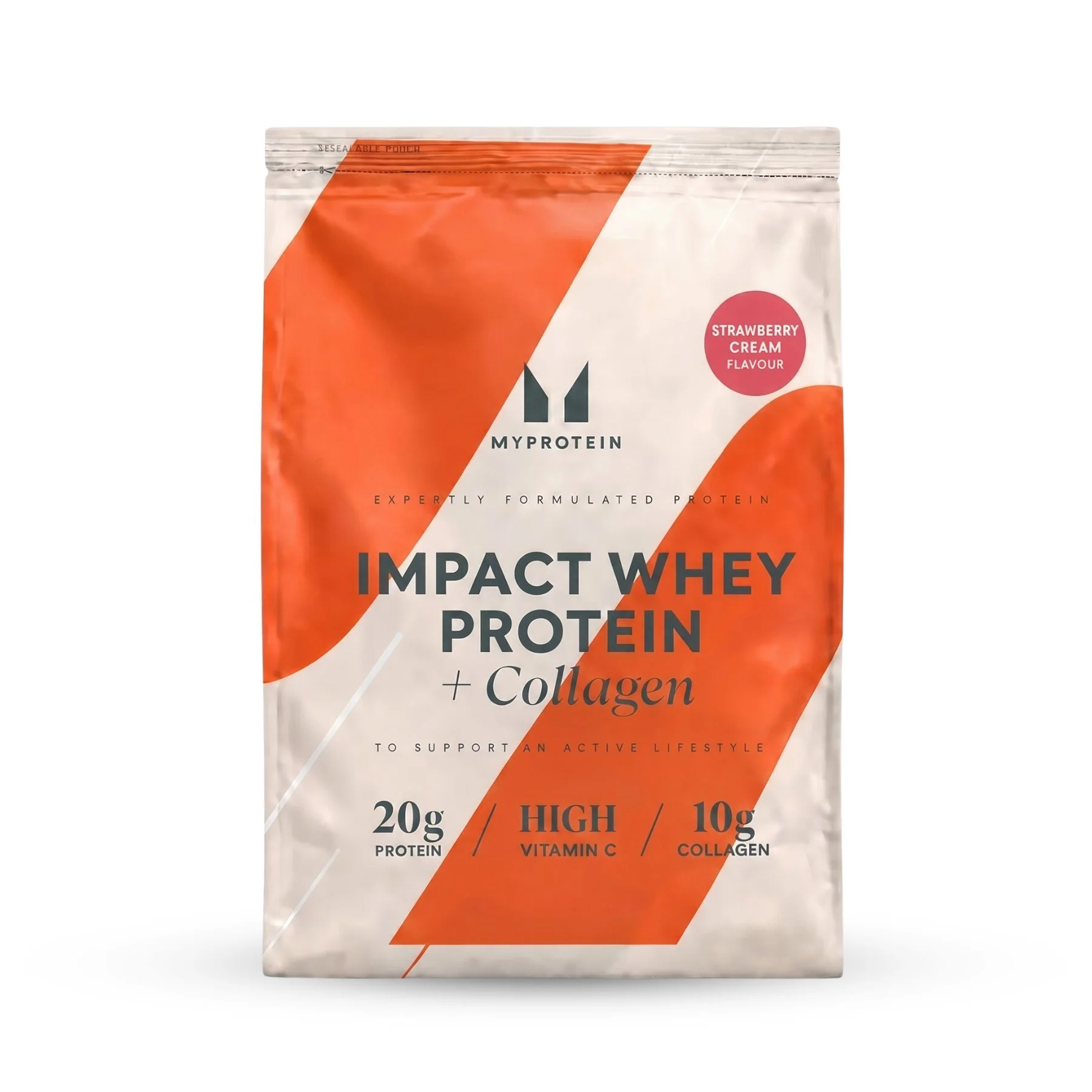 Impact Whey Protein - 720g - 30servings - Strawberry Cream (+Collagen) Imagem 1