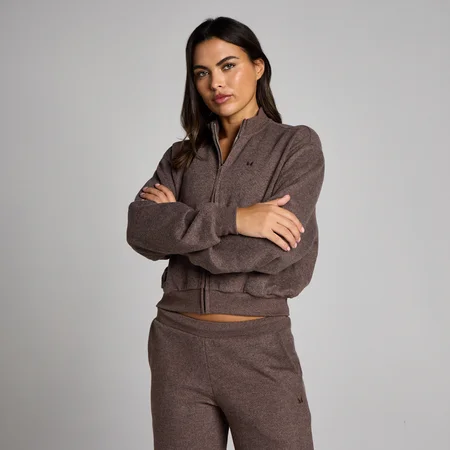 Blusão Bomber MP Soft Touch Feminino com Fecho - Cacau Mesclado