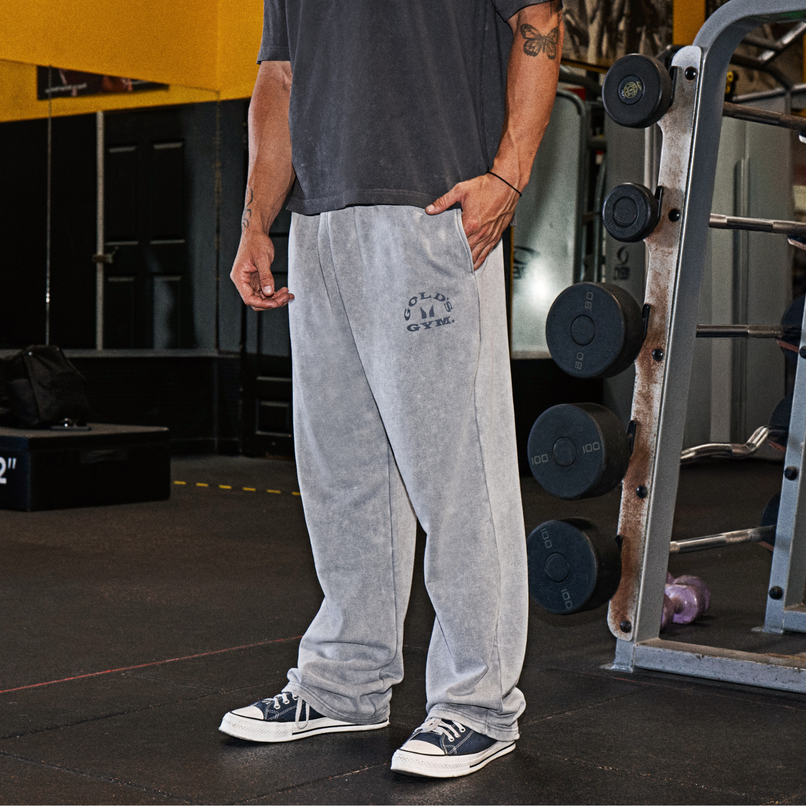 MP X Gold's Homem Washed Graphic Oversized Calças de Treino - Steel Blue - L Imagem 1