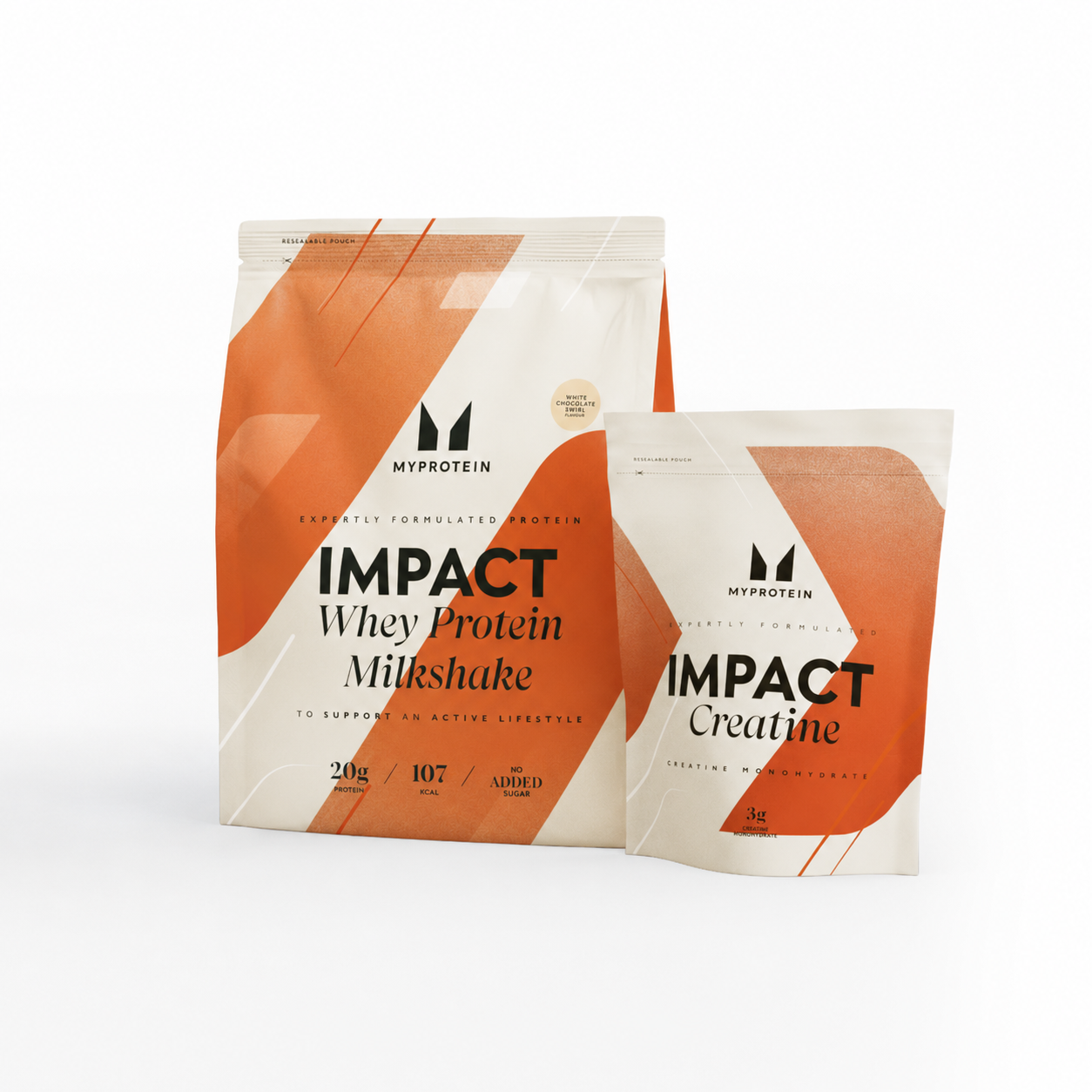 Myprotein Impact Creatine & Milkshake Bundle - 435G - 15servings - White Chocolate Swirl - Unflavoured Imagem 1